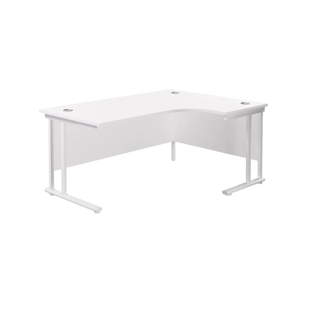 Jemini Radial Right Hand Cantilever Desk 1600x1200x730mm White/White KF807735 - Image 1