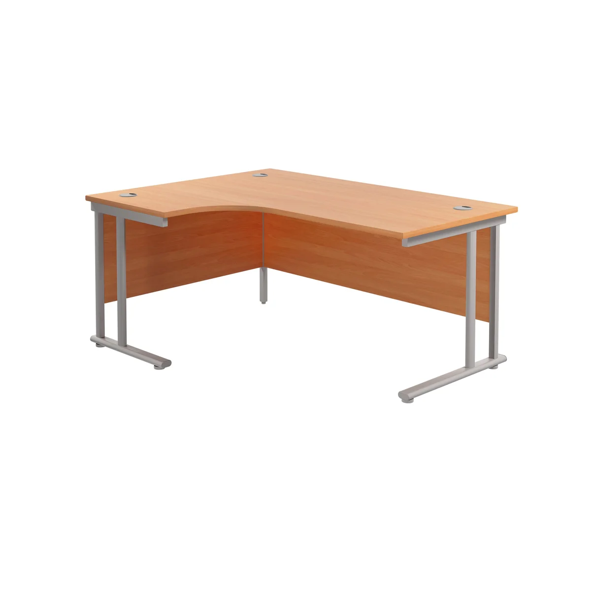 Jemini Radial Left Hand Cantilever Desk 1800x1200x730mm Beech/Silver KF807766 - Image 1