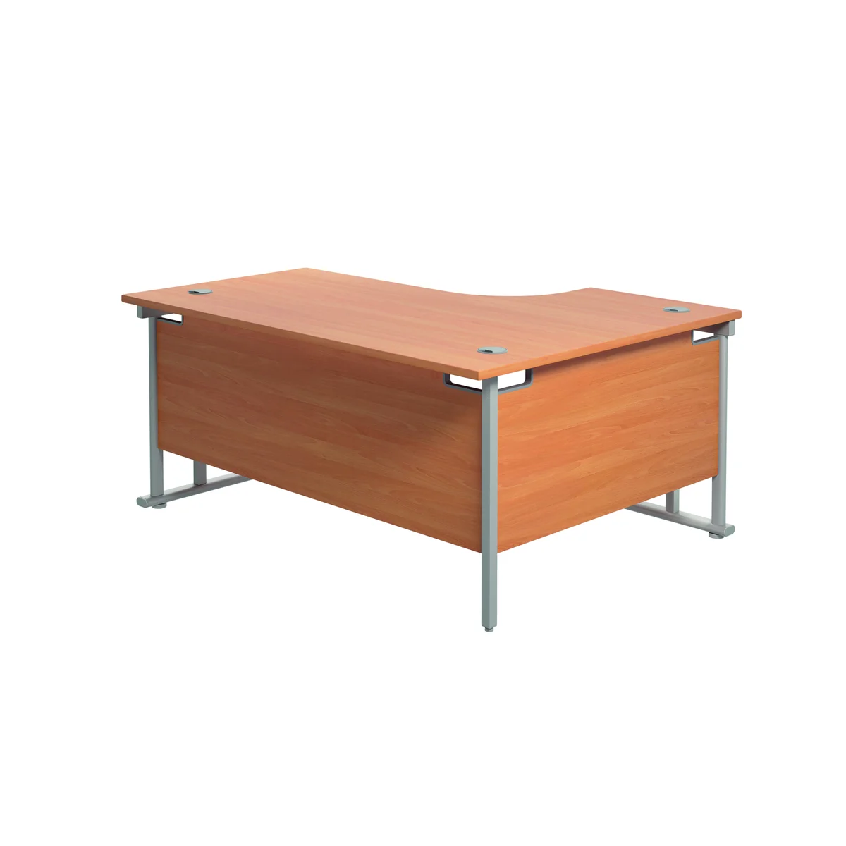 Jemini Radial Left Hand Cantilever Desk 1800x1200x730mm Beech/Silver KF807766 - Image 4
