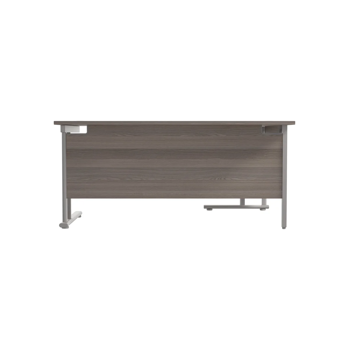 Jemini Radial Left Hand Cantilever Desk 1800x1200x730mm Grey Oak/Silver KF807773 - Image 3