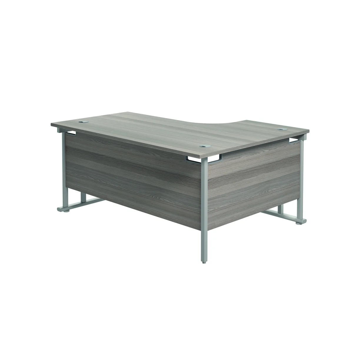 Jemini Radial Left Hand Cantilever Desk 1800x1200x730mm Grey Oak/Silver KF807773 - Image 4