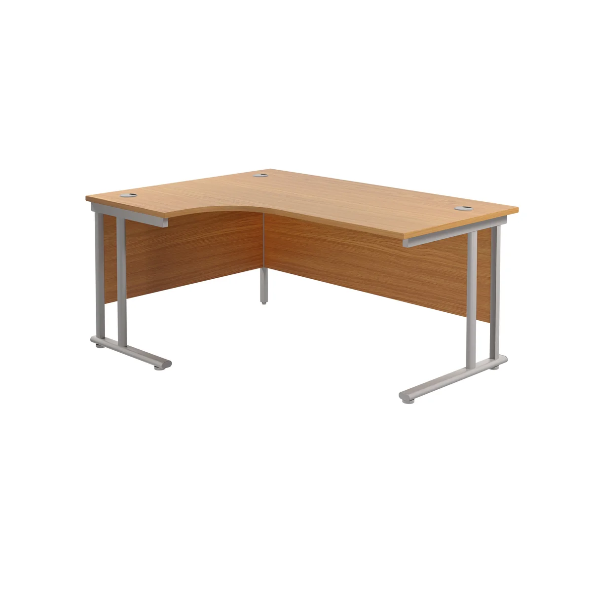 Jemini Radial Left Hand Cantilever Desk 1800x1200x730mm Nova Oak/Silver KF807780 - Image 1