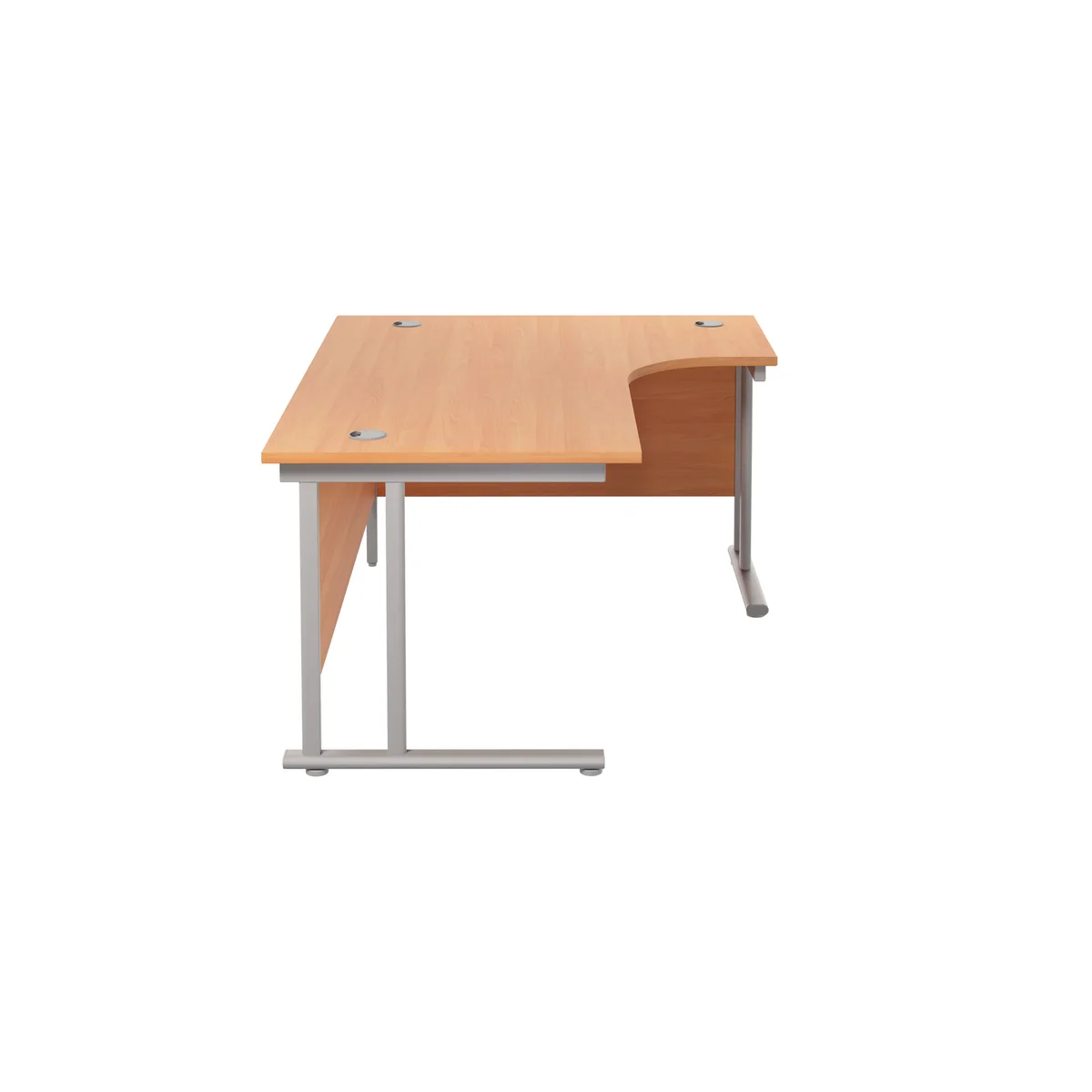 Jemini Radial Right Hand Cantilever Desk 1800x1200x730mm Beech/Silver KF807827 - Image 2