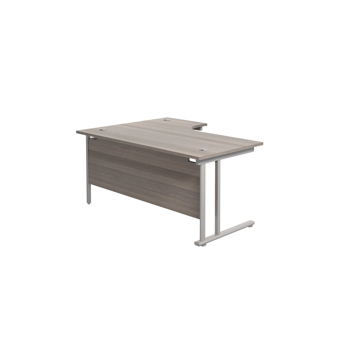 Jemini Radial Right Hand Cantilever Desk 1800x1200x730mm Grey Oak/Silver KF807834 - Image 3