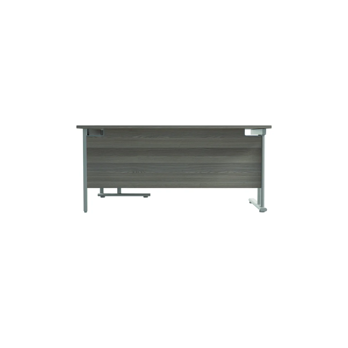 Jemini Radial Right Hand Cantilever Desk 1800x1200x730mm Grey Oak/Silver KF807834 - Image 4
