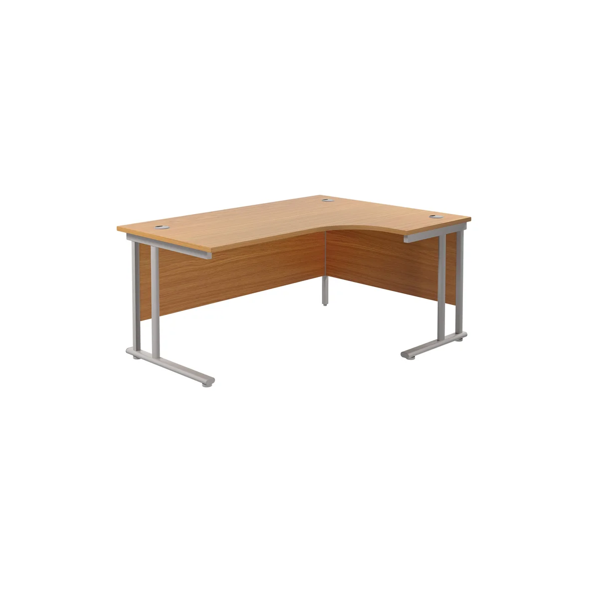Jemini Radial Right Hand Cantilever Desk 1800x1200x730mm Nova Oak/Silver KF807841 - Image 1