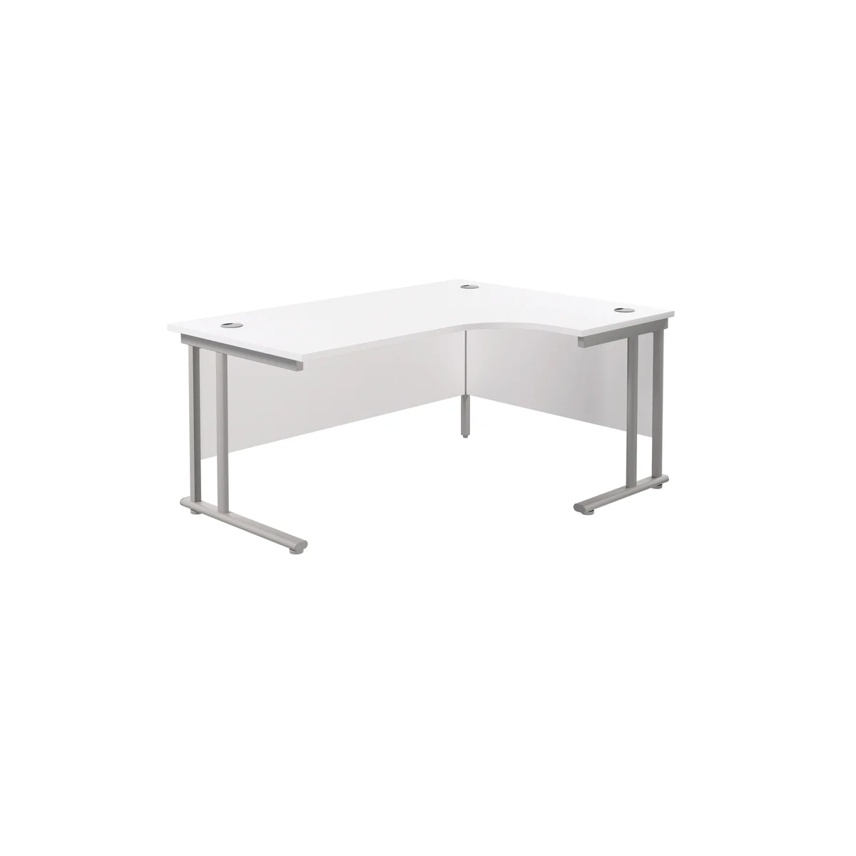 Jemini Radial Right Hand Cantilever Desk 1800x1200x730mm White/Silver KF807858 - Image 1