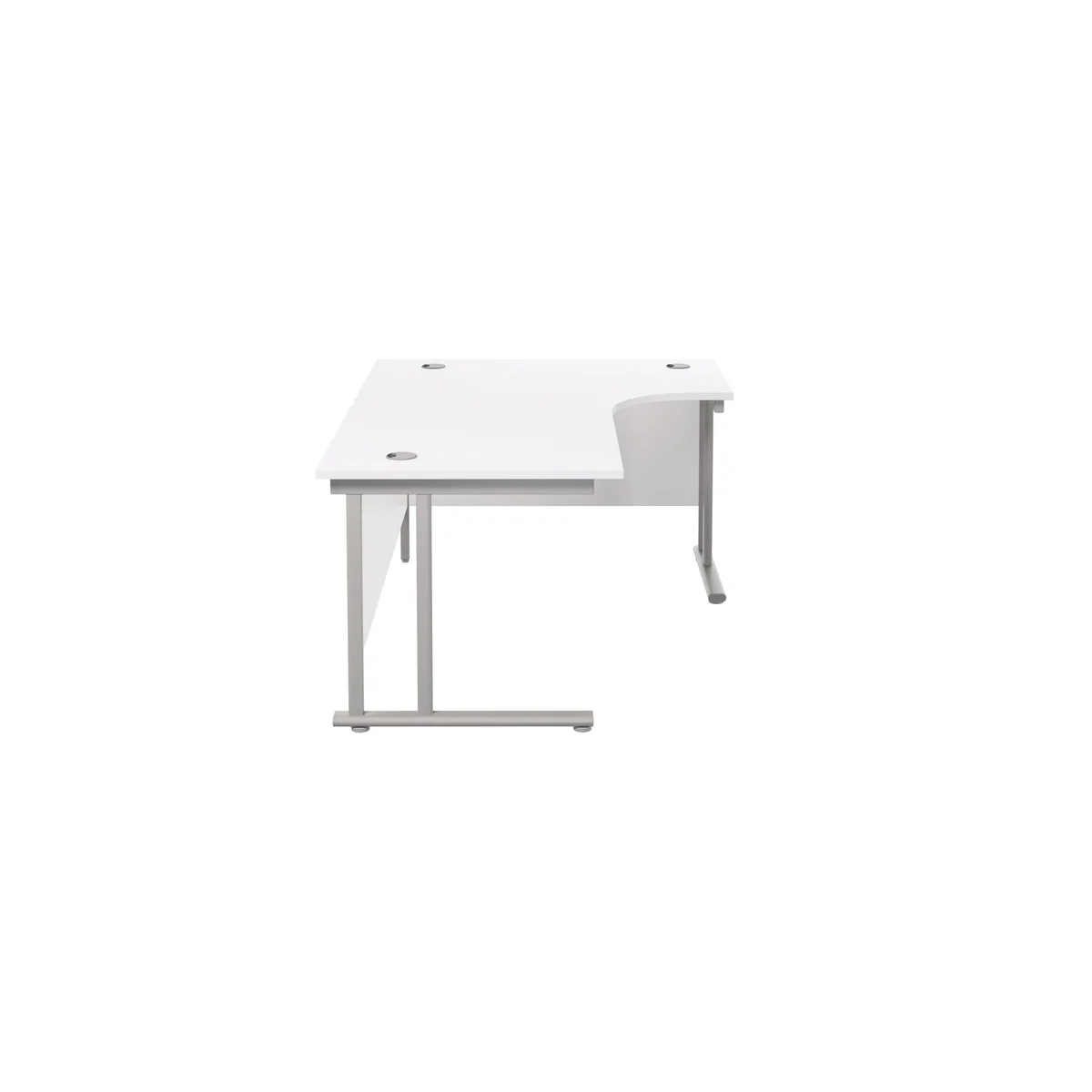 Jemini Radial Right Hand Cantilever Desk 1800x1200x730mm White/Silver KF807858 - Image 2