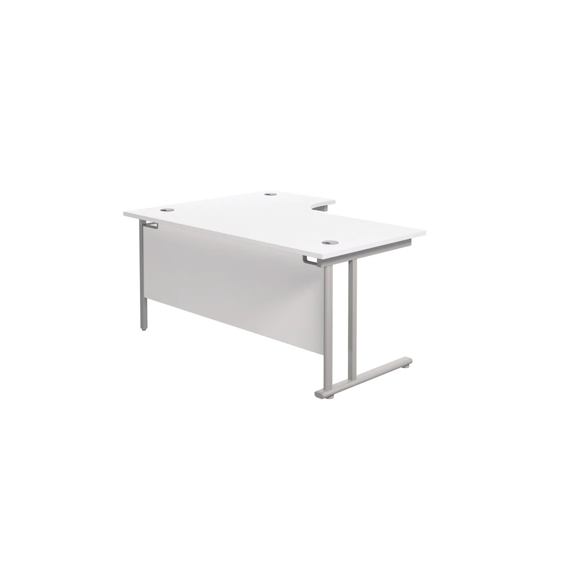 Jemini Radial Right Hand Cantilever Desk 1800x1200x730mm White/Silver KF807858 - Image 3