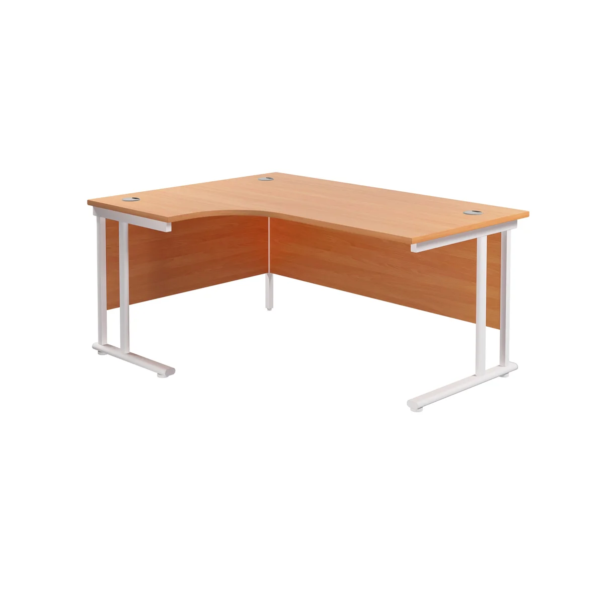Jemini Radial Left Hand Cantilever Desk 1800x1200x730mm Beech/White KF807889 - Image 1