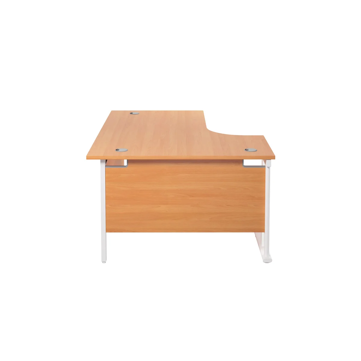 Jemini Radial Left Hand Cantilever Desk 1800x1200x730mm Beech/White KF807889 - Image 2