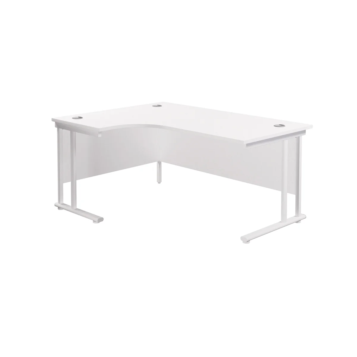 Jemini Radial Left Hand Cantilever Desk 1800x1200x730mm White/White KF807919