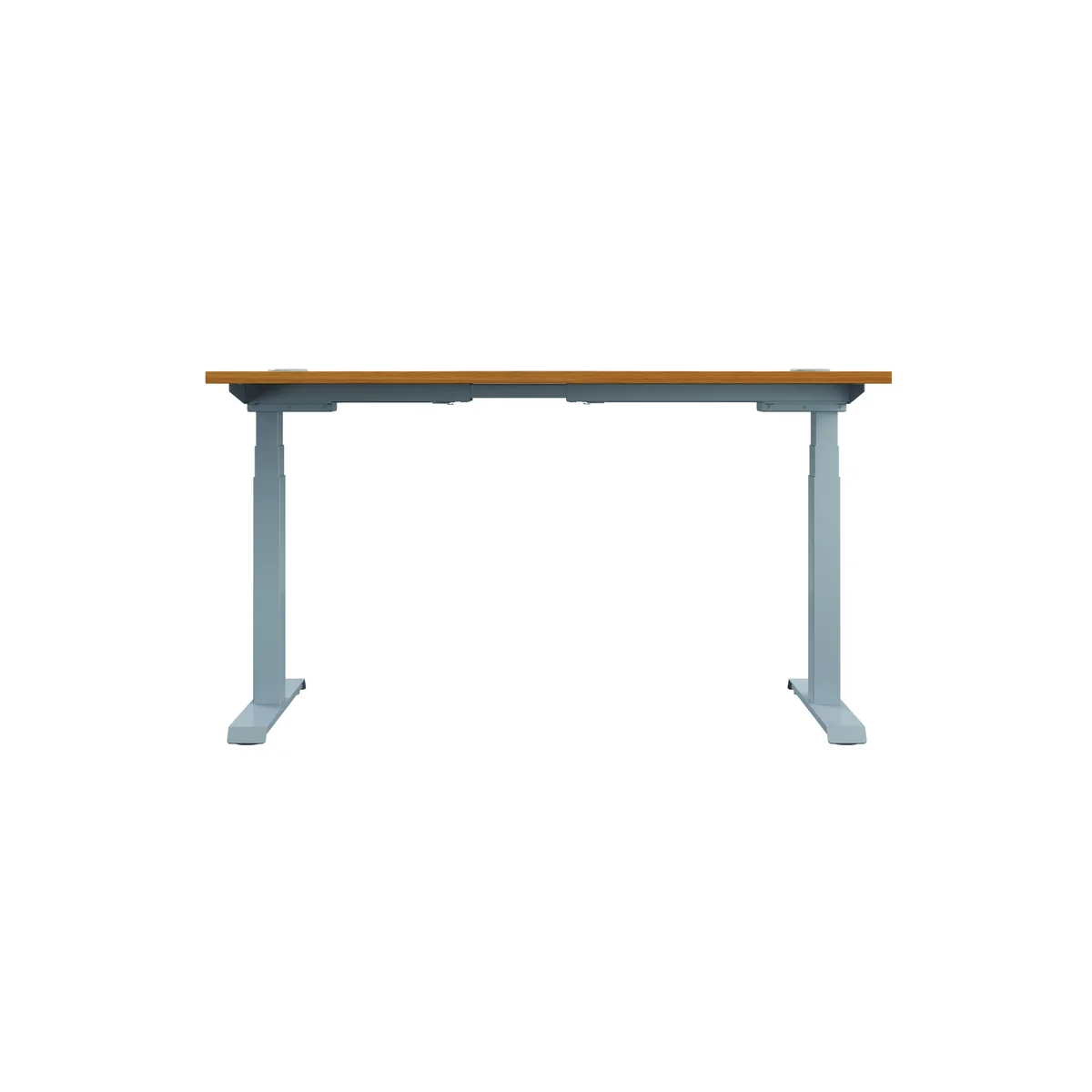 Jemini Sit/Stand Height Adjustable Desk with Cable Ports 1200x800x630-1290mm Nova Oak/Slv KF809722 - Image 4