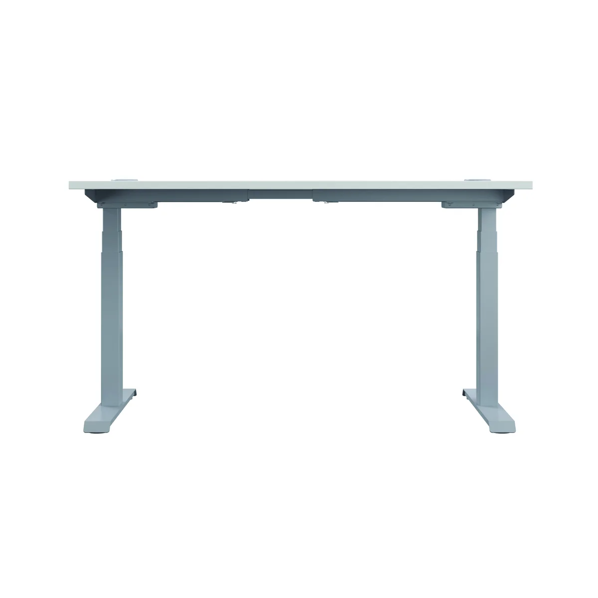 Jemini Sit/Stand Height Adjustable Desk with Cable Ports 1200x800x630-1290mm White/Silver KF809739 - Image 4