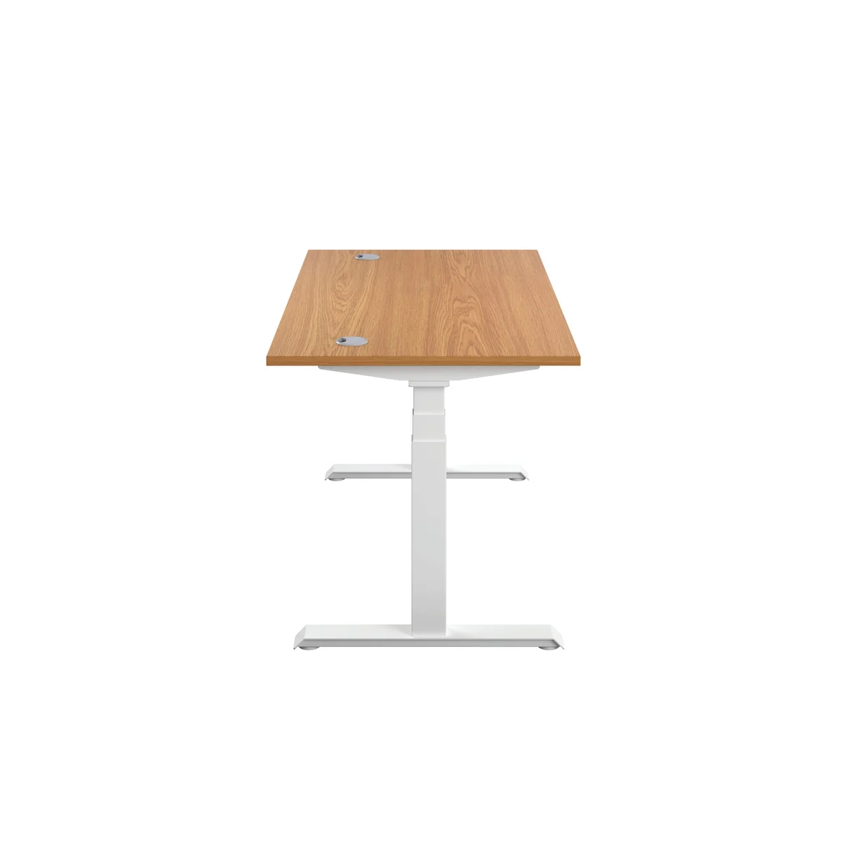 Jemini Sit/Stand Height Adjustable Desk with Cable Ports 1200x800x630-1290mm Nova Oak/White KF809784 - Image 2