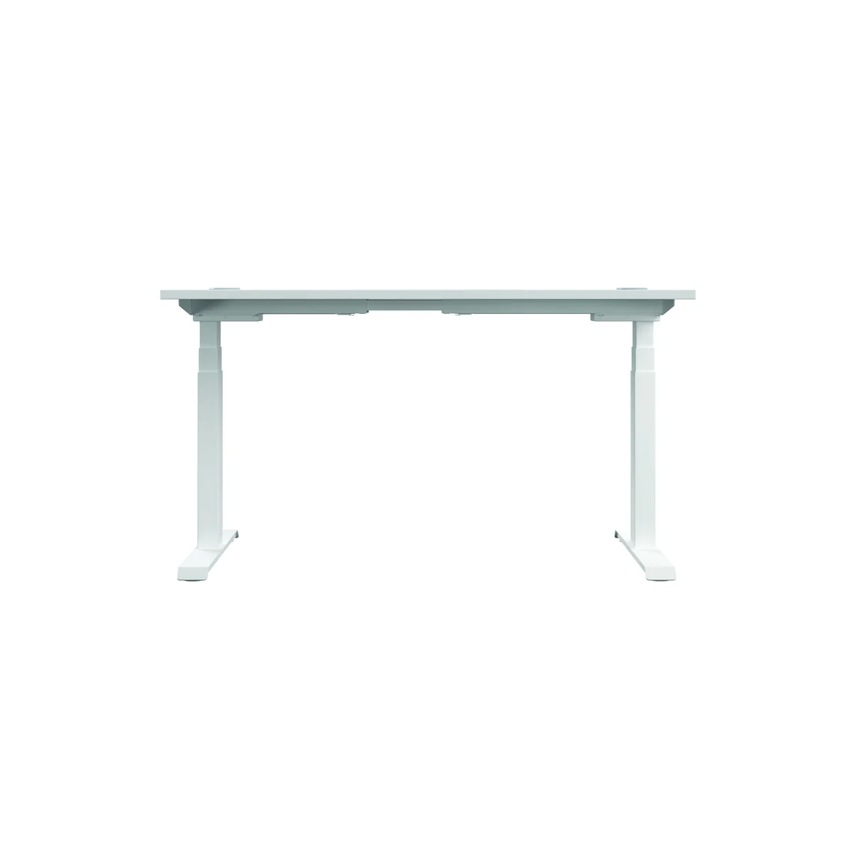 Jemini Sit/Stand Height Adjustable Desk with Cable Ports 1400x800x630-1290mm White/White KF809913 - Image 4