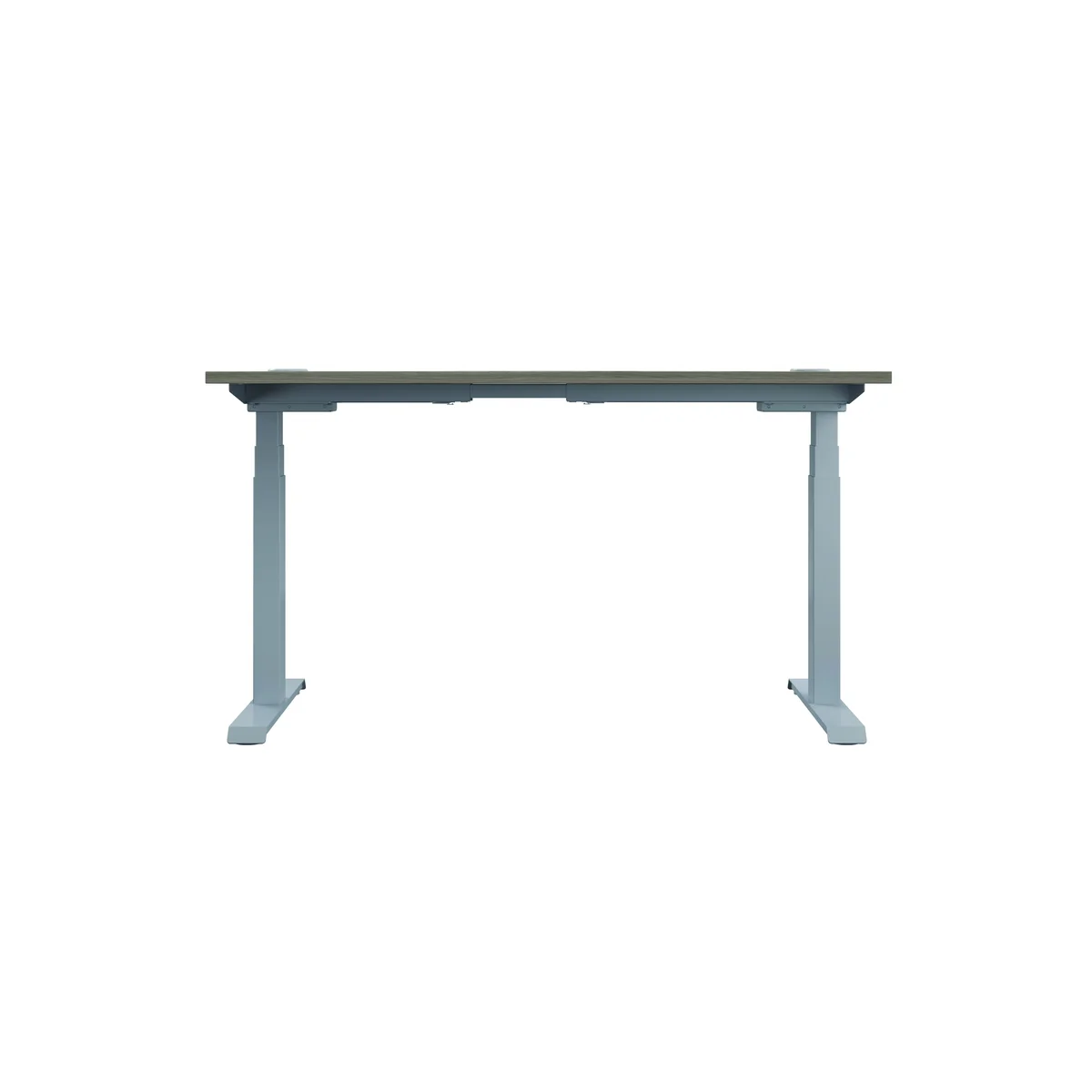 Jemini Sit/Stand Height Adjustable Desk with Cable Ports 1600x800x630-1290mm Grey Oak/Slv KF809944 - Image 4