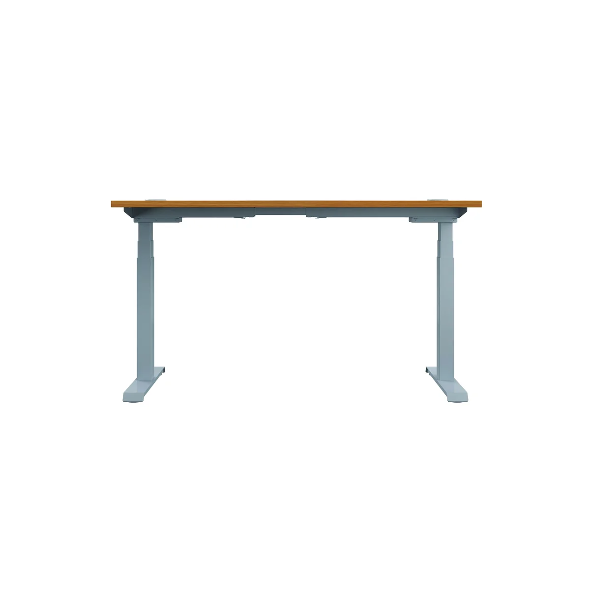 Jemini Sit/Stand Height Adjustable Desk with Cable Ports 1600x800x630-1290mm Nova Oak/Slv KF809968 - Image 4