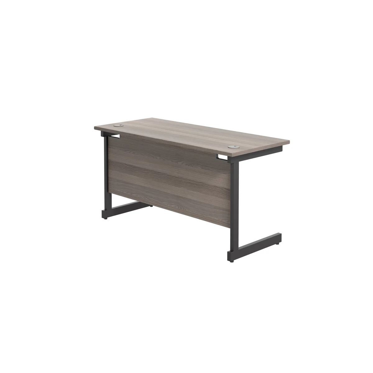 Jemini Rectangular Single Upright Cantilever Desk 1400x600x730mm Grey Oak/Black KF810650 - Image 3
