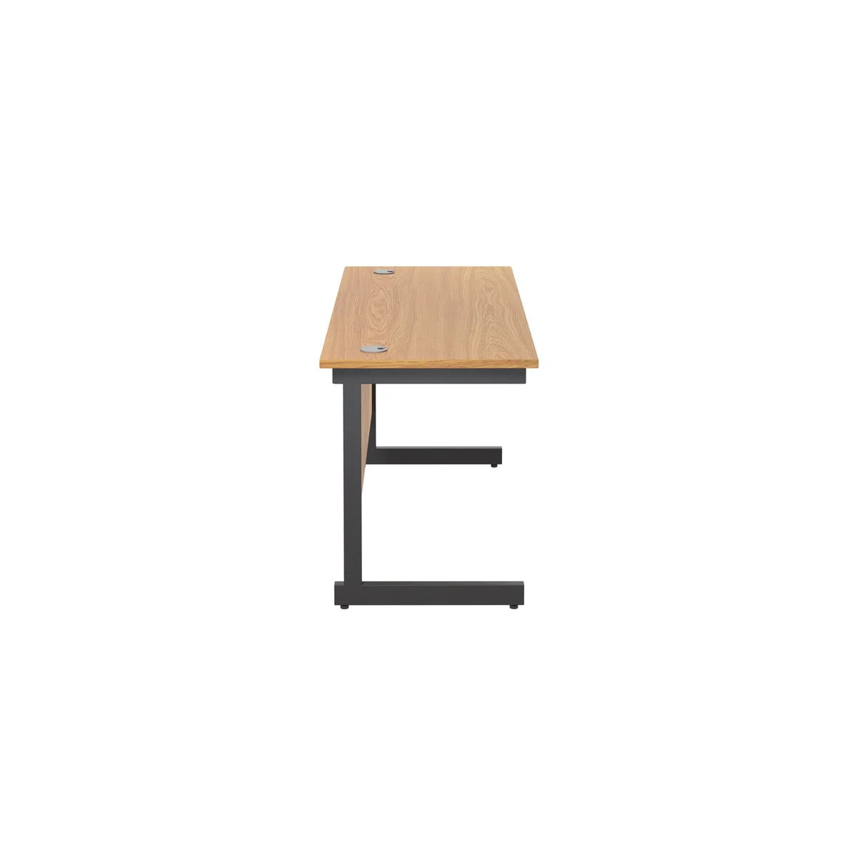 Jemini Rectangular Single Upright Cantilever Desk 1400x600x730mm Nova Oak/Black KF810674 - Image 2