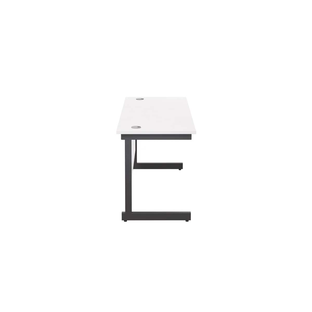Jemini Rectangular Single Upright Cantilever Desk 1400x600x730mm White/Black KF810681 - Image 2