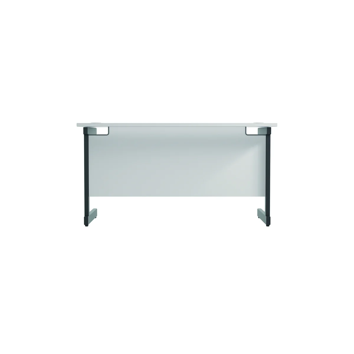Jemini Rectangular Single Upright Cantilever Desk 1400x600x730mm White/Black KF810681 - Image 4