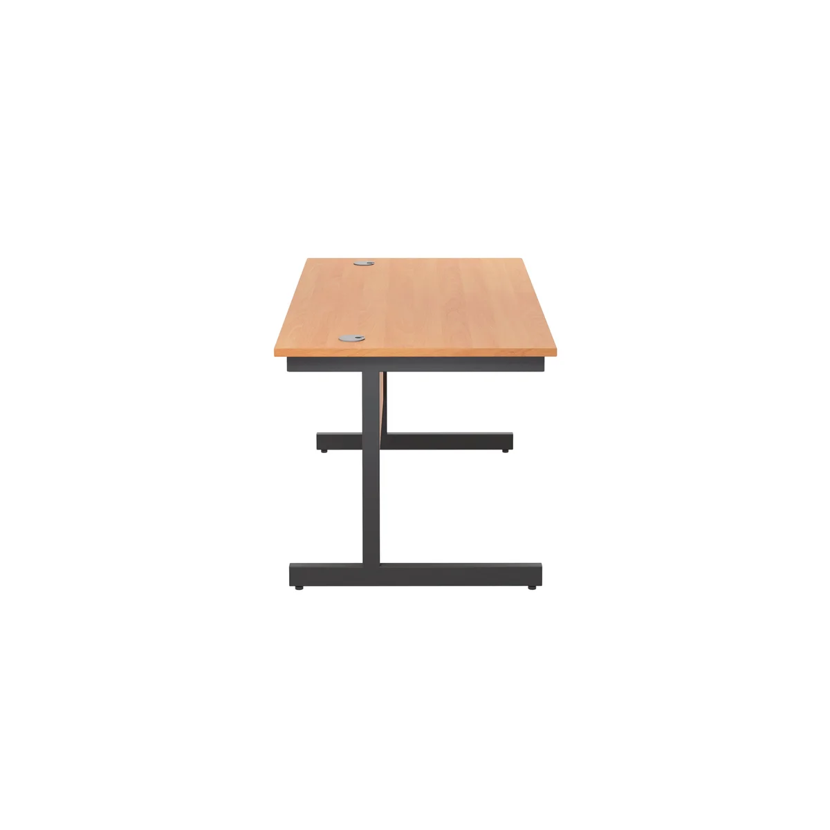 Jemini Rectangular Single Upright Cantilever Desk 1400x800x730mm Beech/Black KF810698 - Image 2