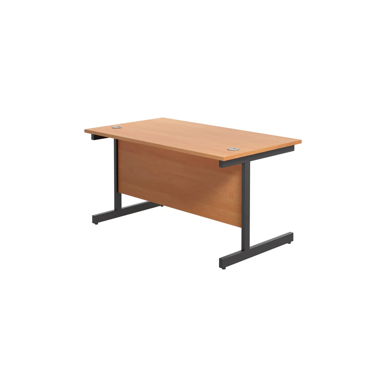 Jemini Rectangular Single Upright Cantilever Desk 1400x800x730mm Beech/Black KF810698 - Image 3