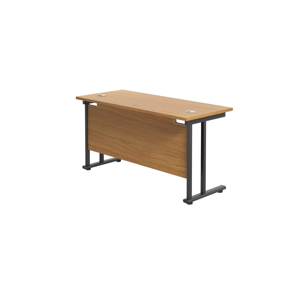 Jemini Rectangular Double Upright Cantilever Desk 1400x600x730mm Nova Oak/Black KF810704 - Image 3