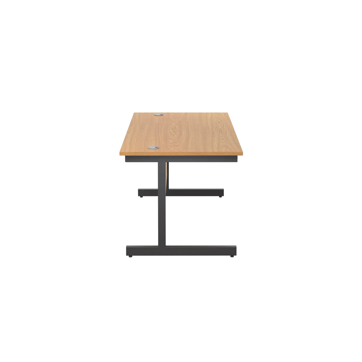 Jemini Rectangular Single Upright Cantilever Desk 1400x800x730mm Nova Oak/Black KF810773 - Image 2