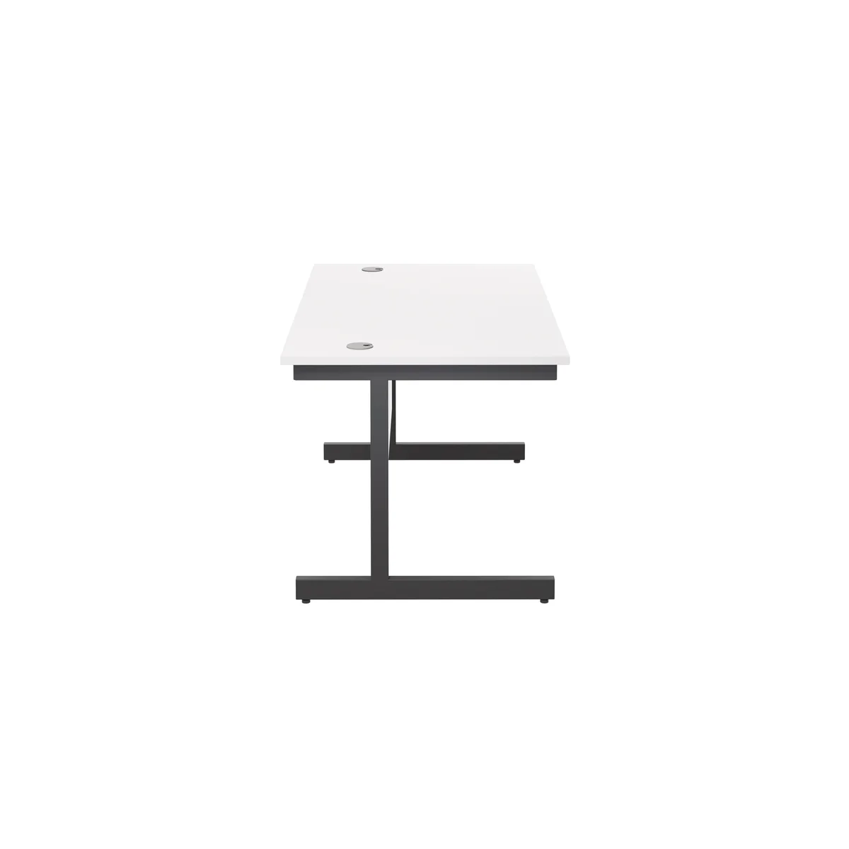 Jemini Rectangular Single Upright Cantilever Desk 1400x800x730mm White/Black KF810780 - Image 2