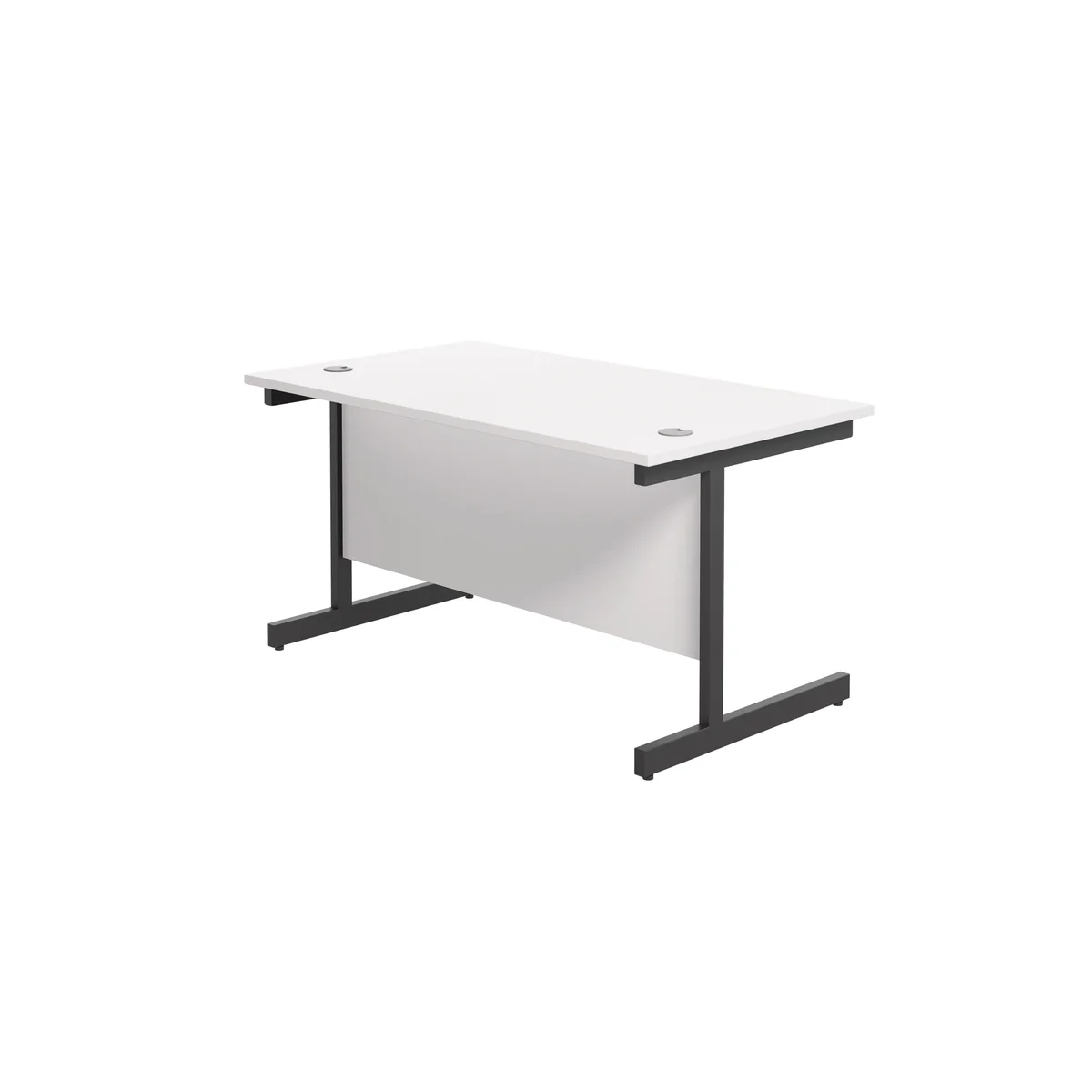 Jemini Rectangular Single Upright Cantilever Desk 1400x800x730mm White/Black KF810780 - Image 3