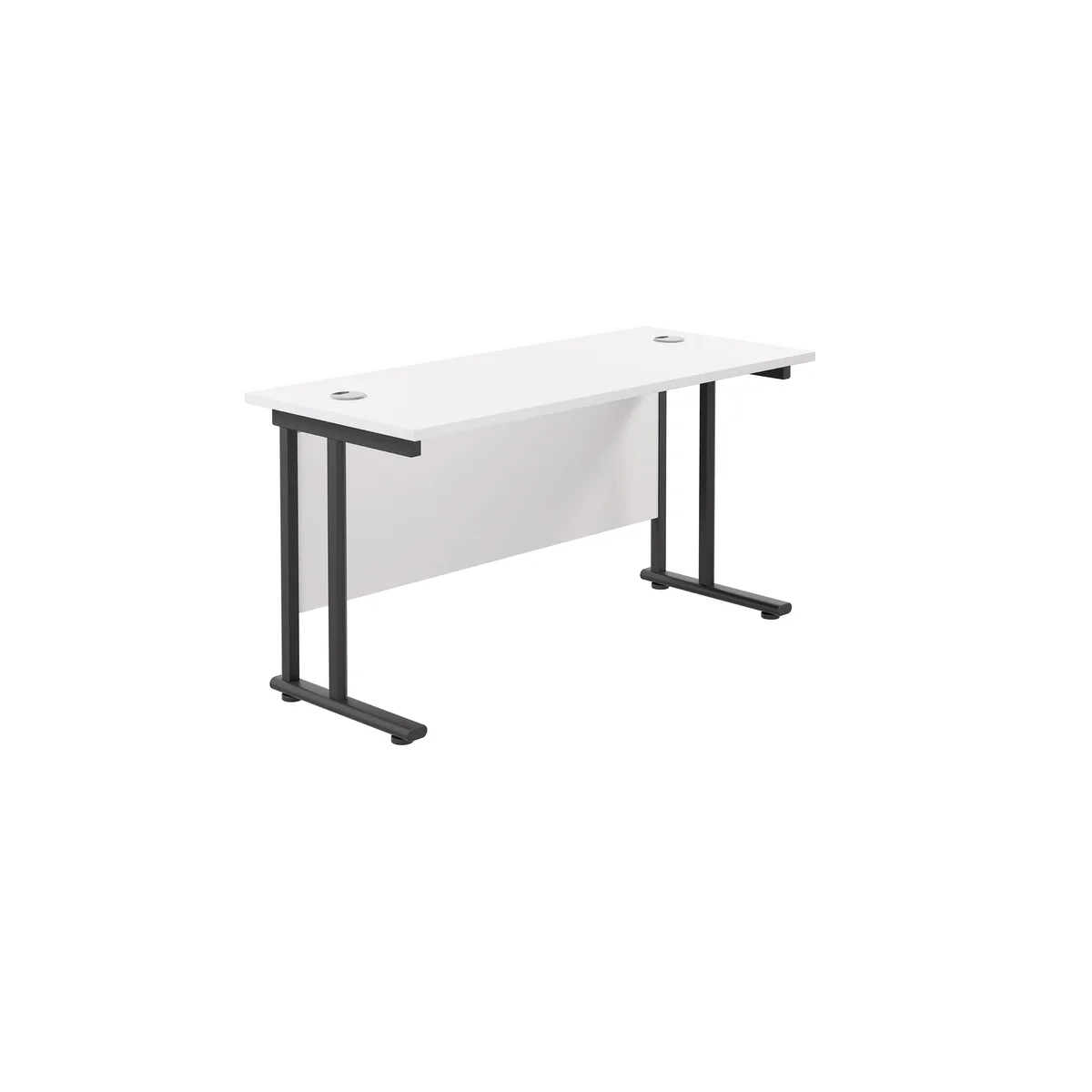 Jemini Rectangular Double Upright Cantilever Desk 1400x600x730mm White/Black KF810803 - Image 1