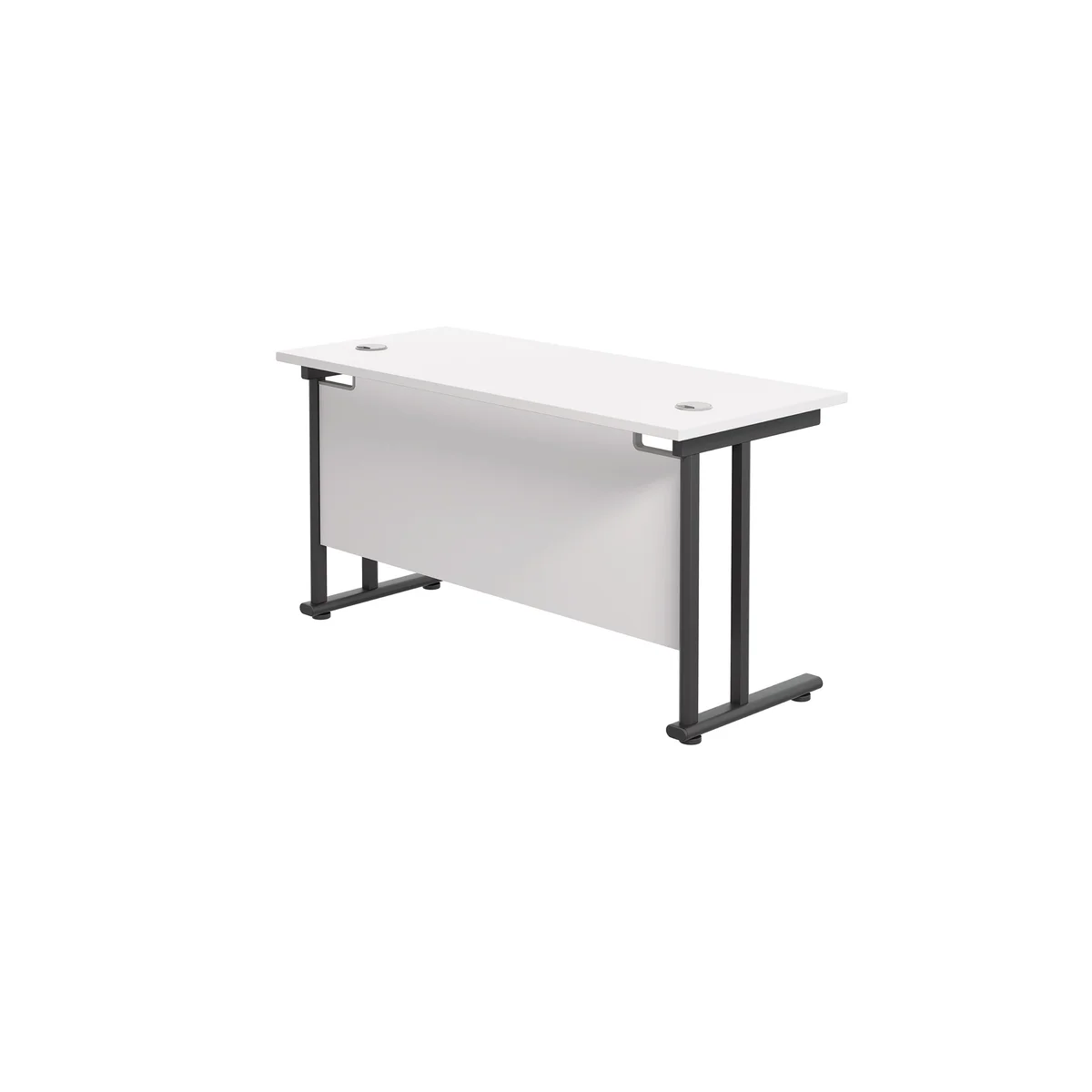Jemini Rectangular Double Upright Cantilever Desk 1400x600x730mm White/Black KF810803 - Image 3