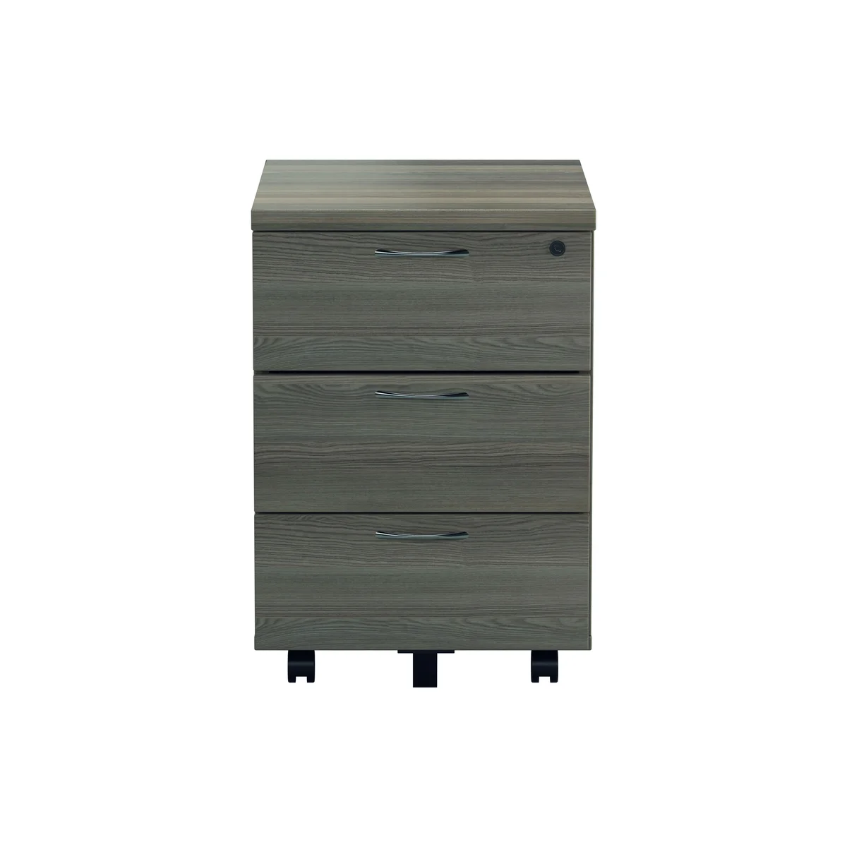 Jemini 3 Drawer Mobile Pedestal 404x500x595mm Grey Oak KF81080 - Image 4
