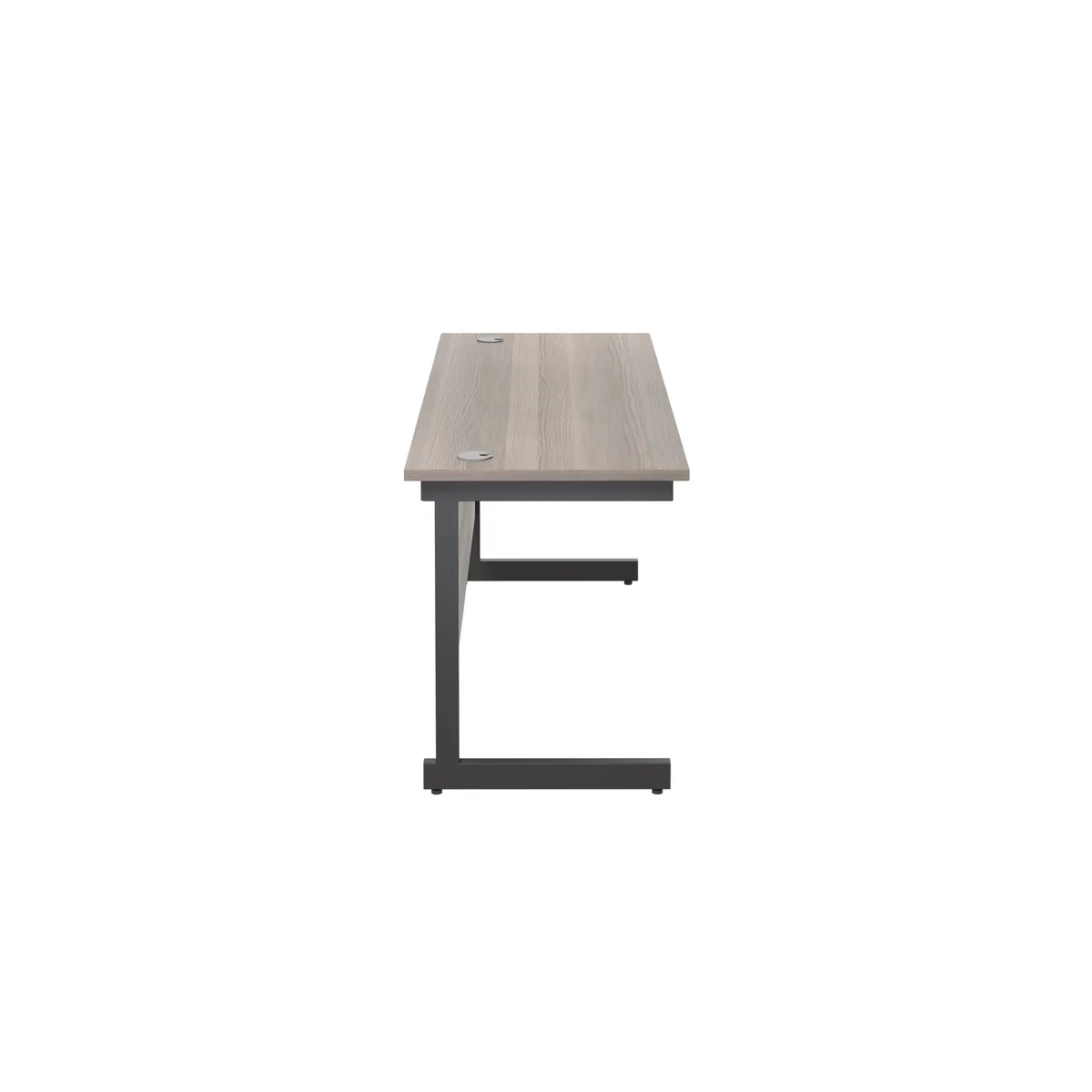 Jemini Rectangular Single Upright Cantilever Desk 1600x600x730mm Grey Oak/Black KF810827 - Image 2