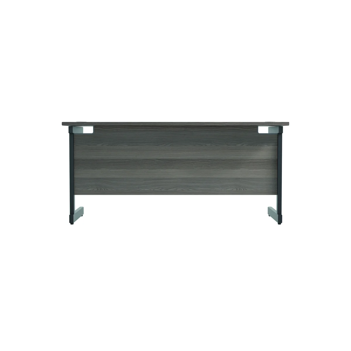 Jemini Rectangular Single Upright Cantilever Desk 1600x600x730mm Grey Oak/Black KF810827 - Image 4