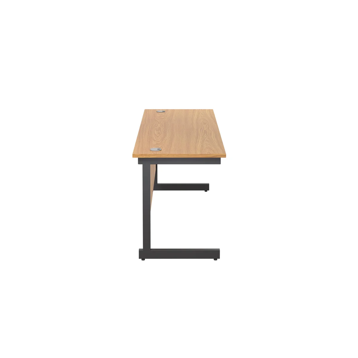 Jemini Rectangular Single Upright Cantilever Desk 1600x600x730mm Nova Oak/Black KF810841 - Image 2