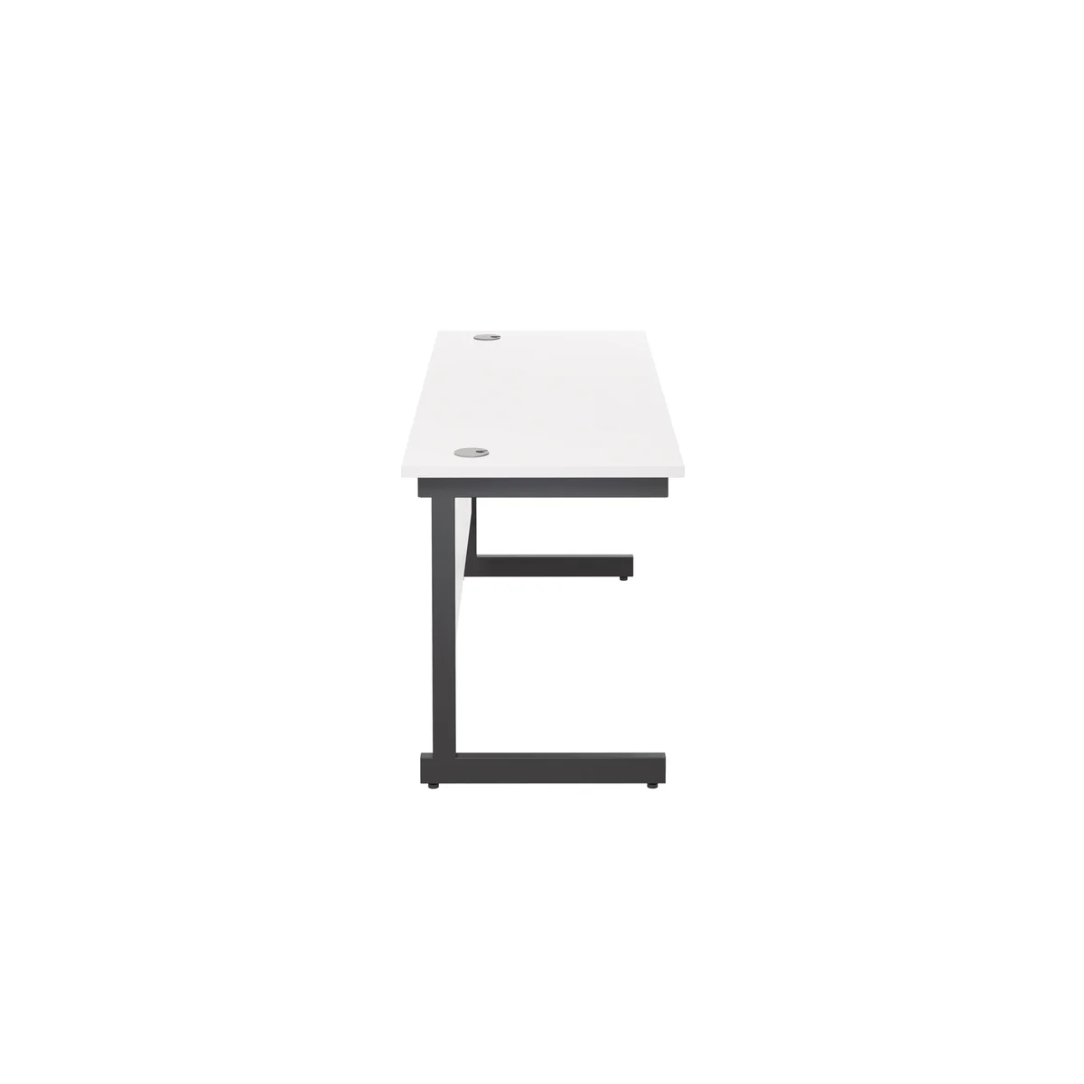 Jemini Rectangular Single Upright Cantilever Desk 1600x600x730mm White/Black KF810858 - Image 2