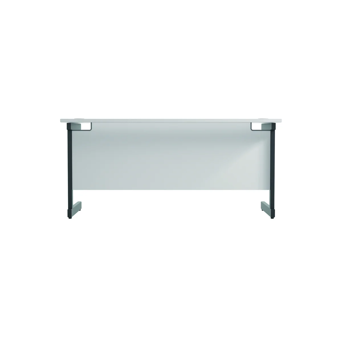 Jemini Rectangular Single Upright Cantilever Desk 1600x600x730mm White/Black KF810858 - Image 4
