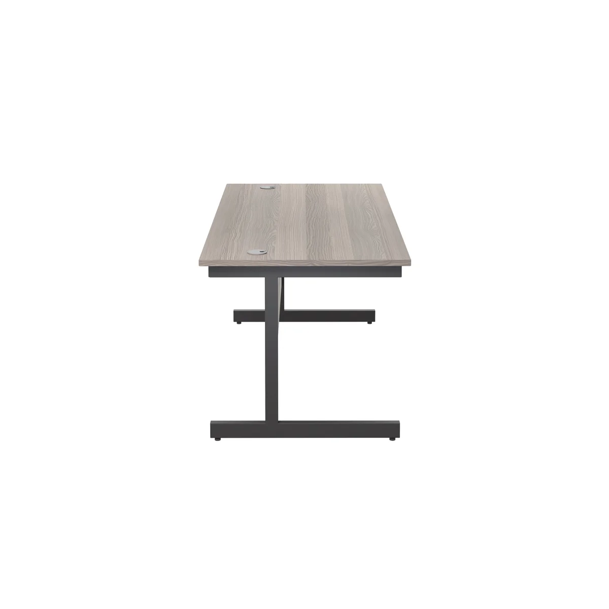 Jemini Rectangular Single Upright Cantilever Desk 1600x800x730mm Grey Oak/Black KF810896 - Image 2