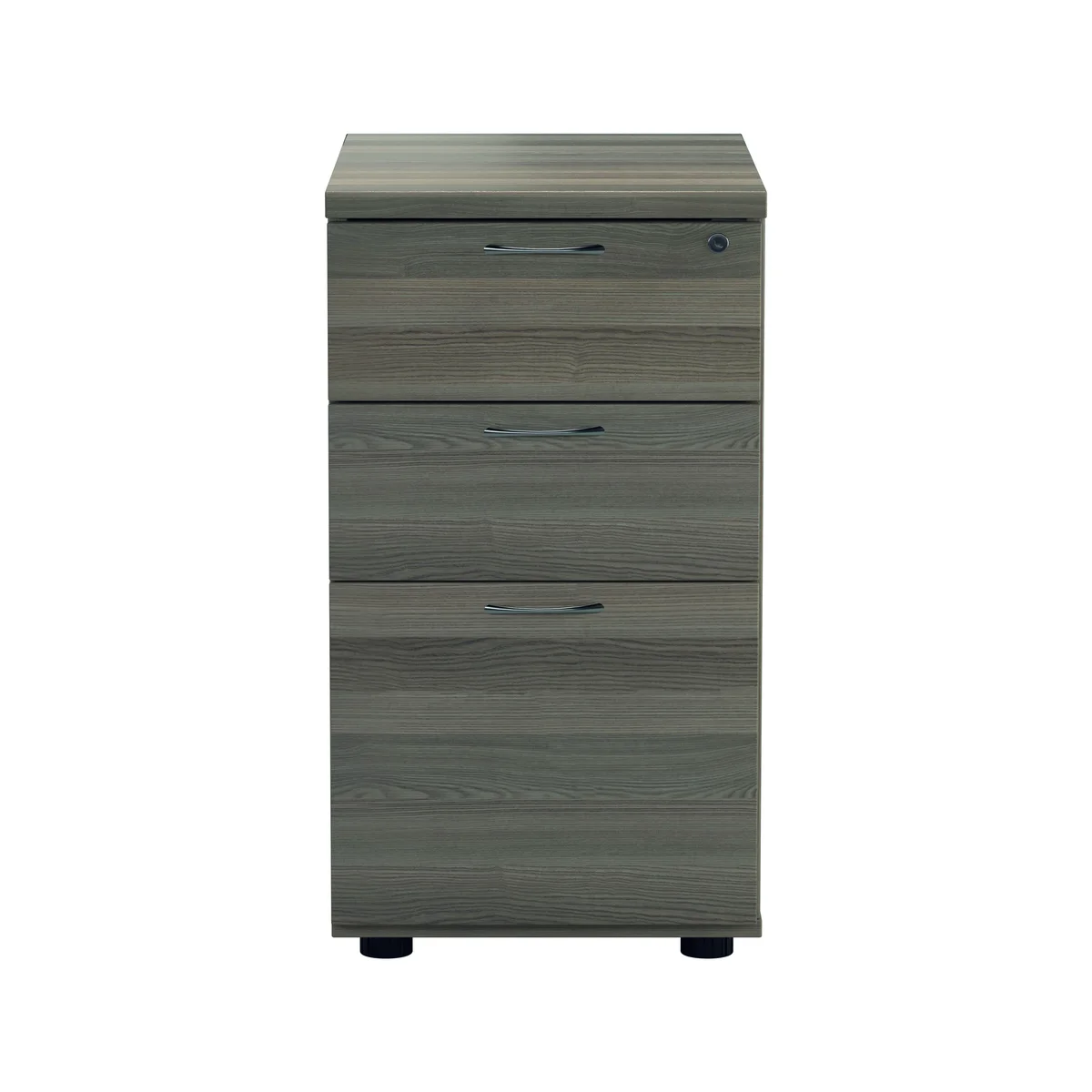 Jemini Essentials 3 Drawer Desk High Pedestal 404x800x730mm Grey Oak KF81089 - Image 4