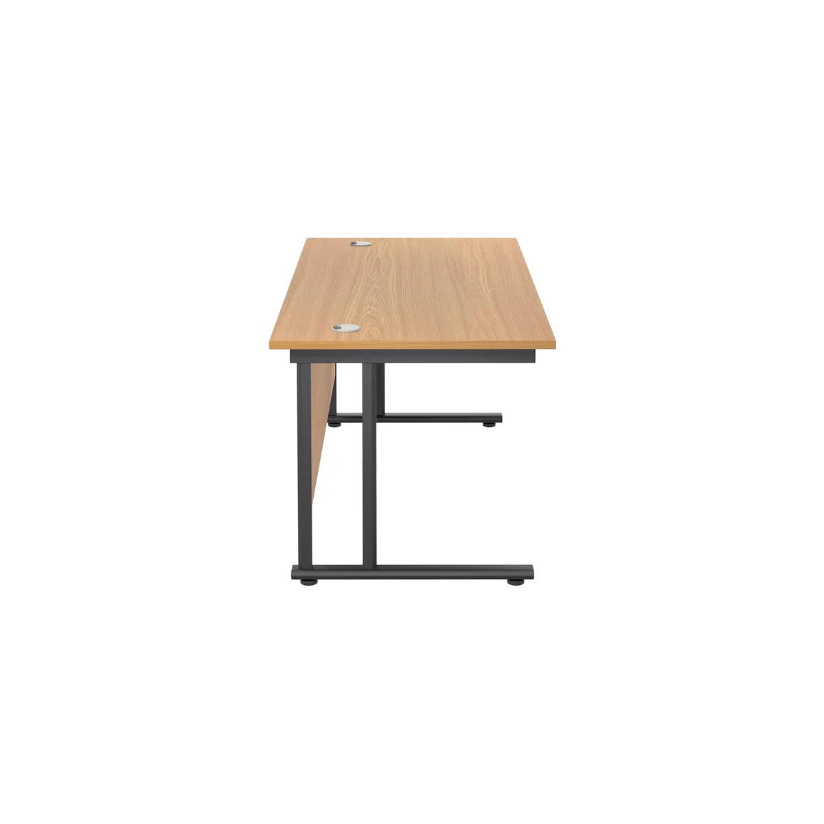 Jemini Rectangular Single Upright Cantilever Desk 1600x800x730mm Nova Oak/Black KF810919 - Image 2