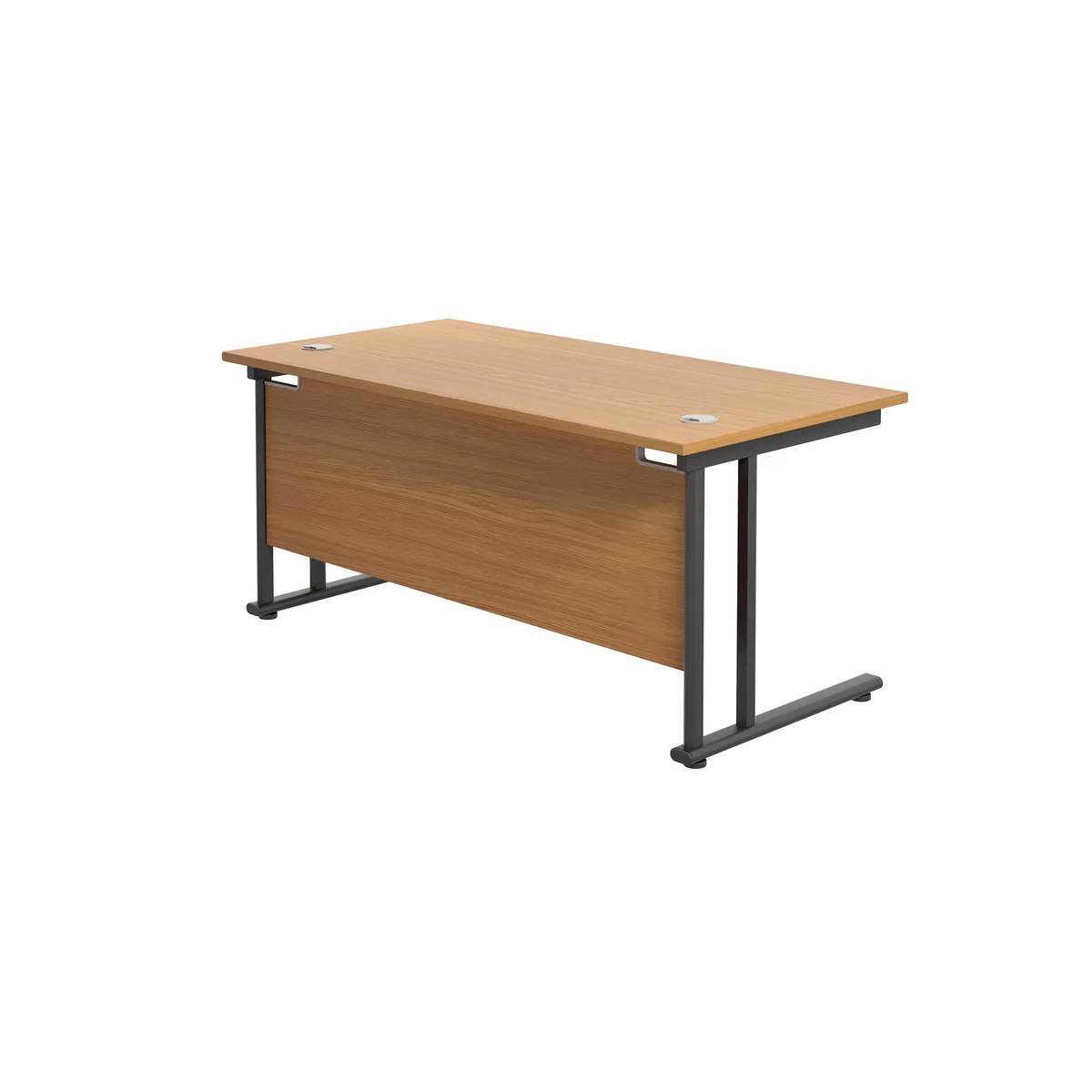 Jemini Rectangular Single Upright Cantilever Desk 1600x800x730mm Nova Oak/Black KF810919 - Image 3