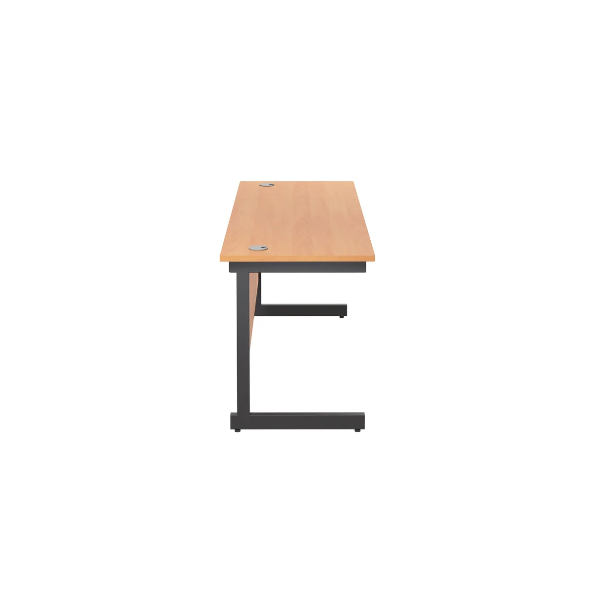 Jemini Rectangular Single Upright Cantilever Desk 1800x600x730mm Beech/Black KF810933 - Image 2