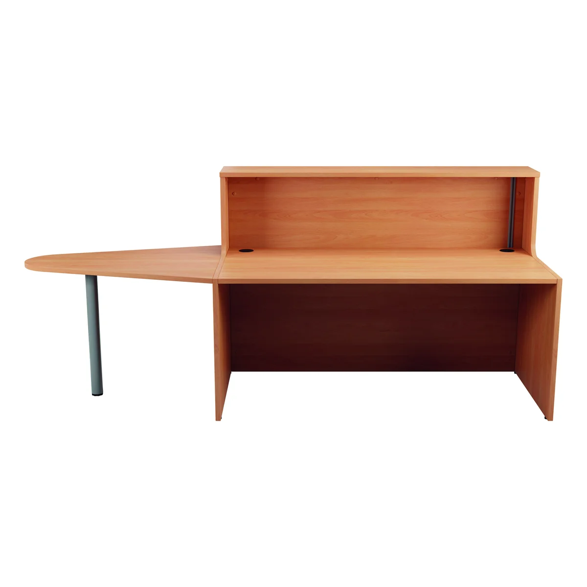 Jemini Reception Unit with Extension 1600x800x740mm Beech KF816326 - Image 2