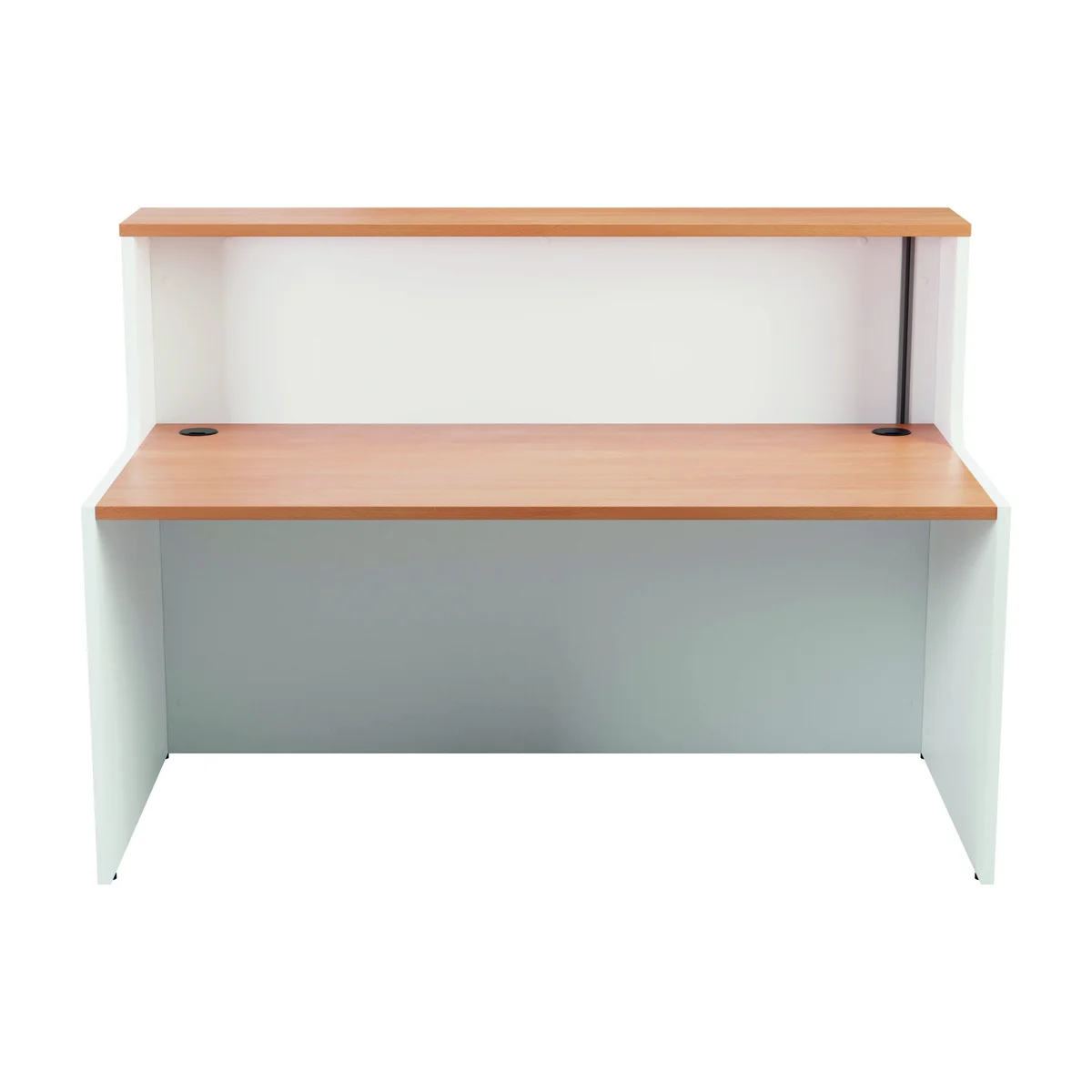 Jemini Reception Unit 1400x800x740mm Beech/White KF816340 - Image 2