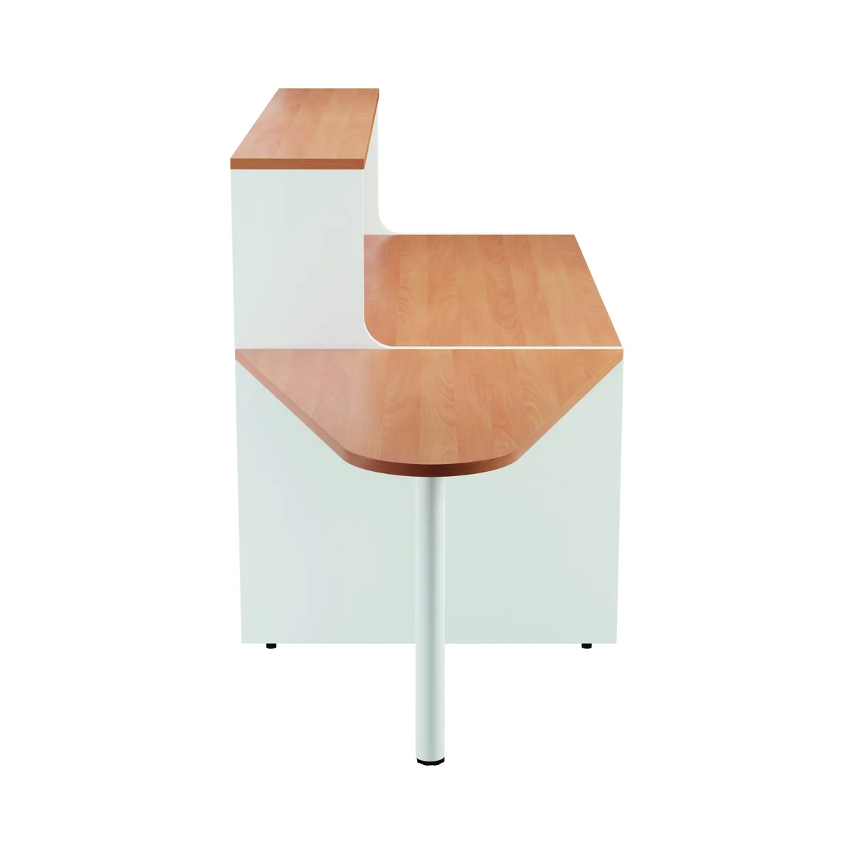 Jemini Reception Unit with Extension 1400x800x740mm Beech/White KF816364 - Image 3
