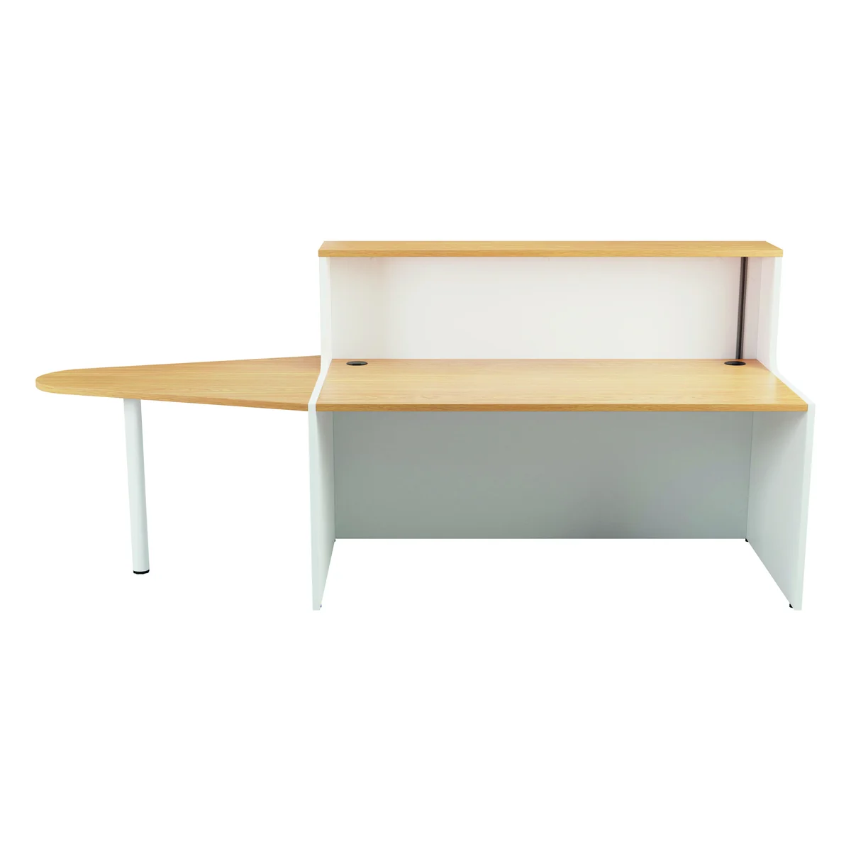 Jemini Reception Unit with Extension 1400x800x740mm Nova Oak/White KF816370 - Image 2