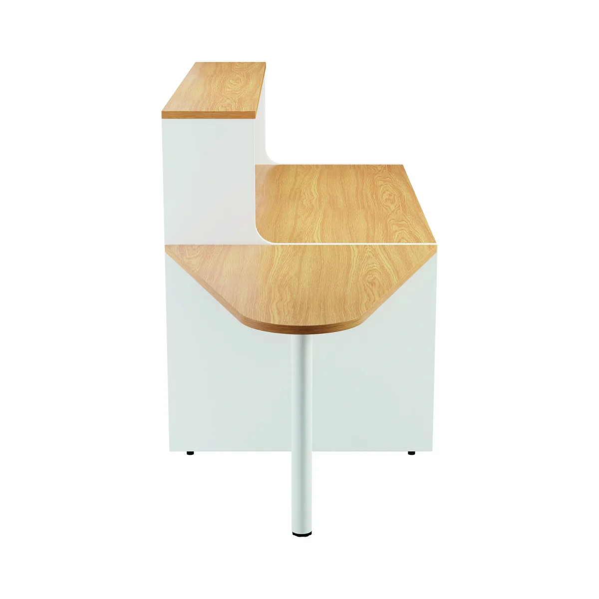 Jemini Reception Unit with Extension 1400x800x740mm Nova Oak/White KF816370 - Image 3